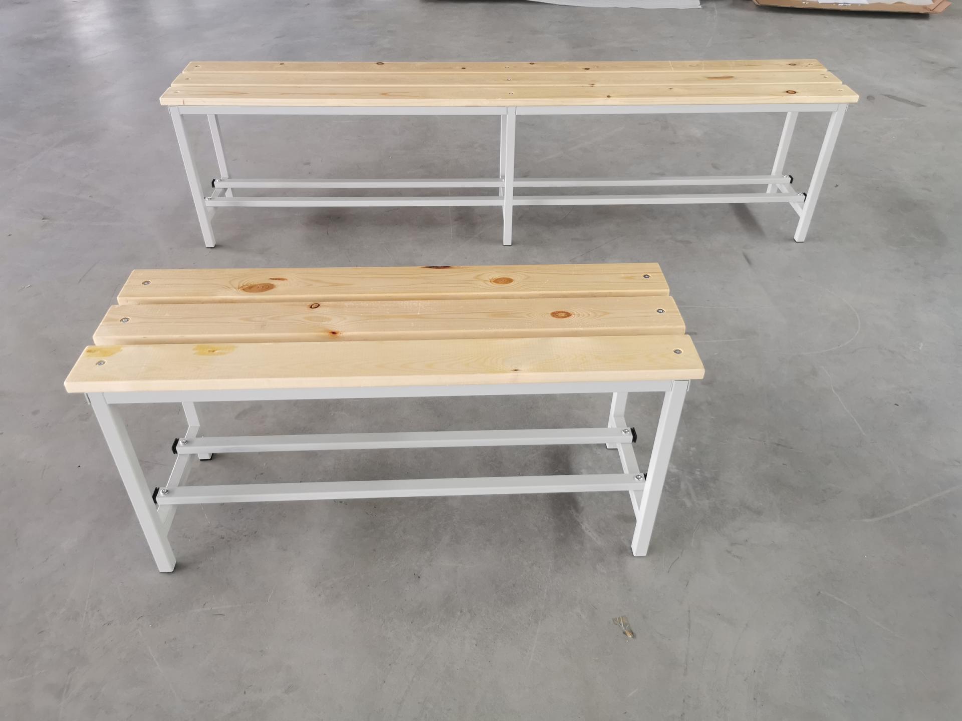 2 types of wooden bench for storage locker