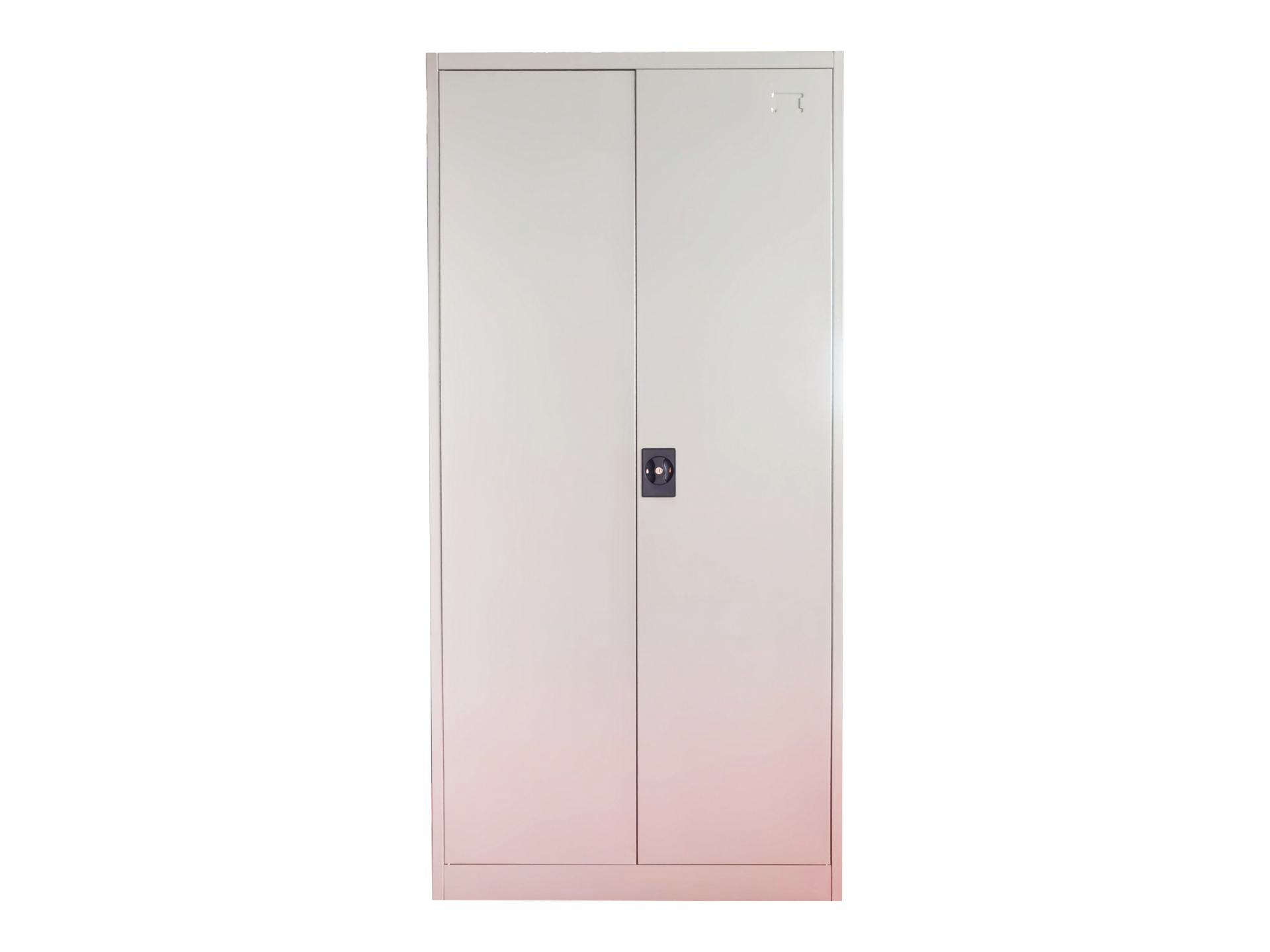 grey 2 door wardrobe with mass shelf lock