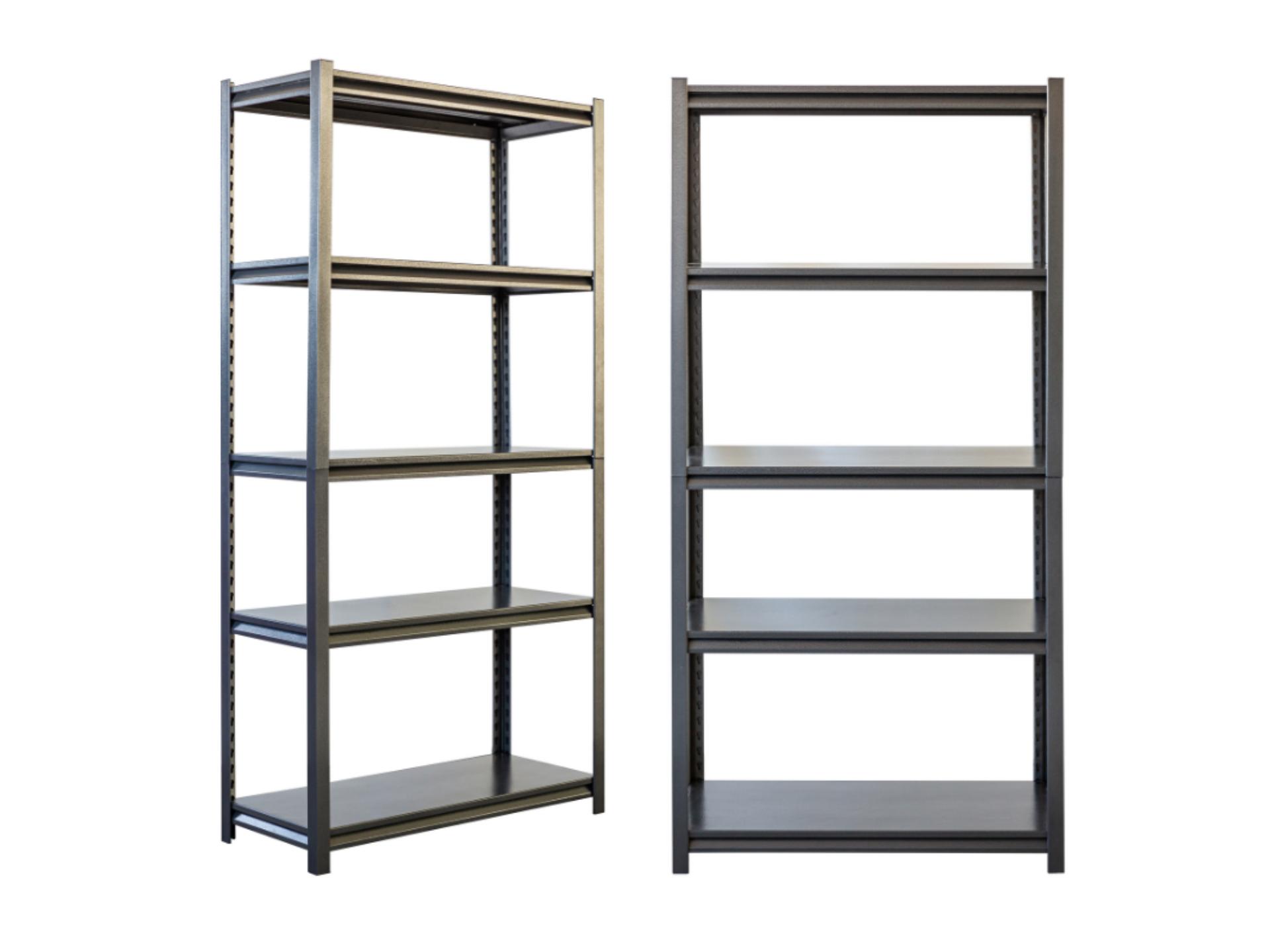 black basement shelving rack